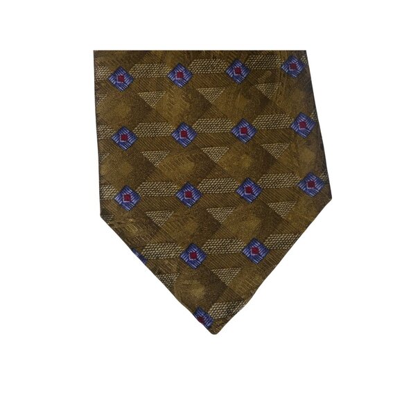 Robert Talbott Men's‎ Best of Class Nordstrom Extra Long Gold Checkered Tie - Picture 4 of 5